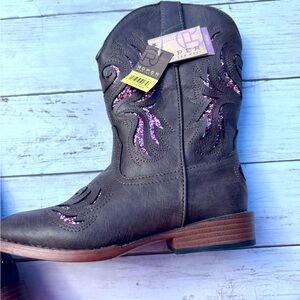 NWT Ropers little girls boots, brown & pink